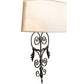 Meyda Lighting Jocelyn 14" 2-Light Chestnut Wall Sconce With Eggshell Textrene & Crystal Idalight Shade