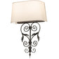 Meyda Lighting Jocelyn 14" 2-Light Chestnut Wall Sconce With Eggshell Textrene & Crystal Idalight Shade