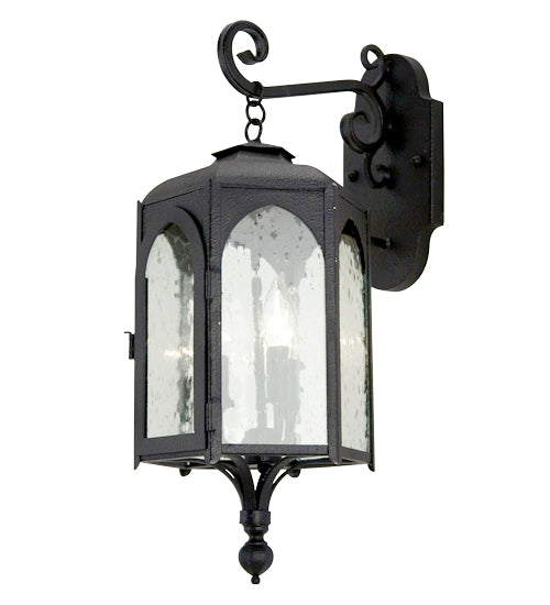 Meyda Lighting Jonquil 10" 3-Light Blackwash Wall Sconce With Clear Seeded Shade Glass