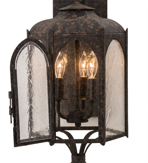 Meyda Lighting Jonquil 10" 3-Light Coffee Bean Wall Sconce With Clear Seeded Shade Glass