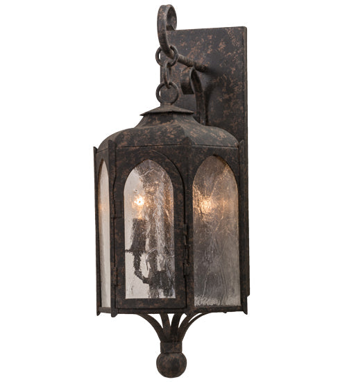Meyda Lighting Jonquil 10" 3-Light Coffee Bean Wall Sconce With Clear Seeded Shade Glass