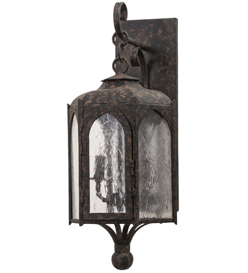 Meyda Lighting Jonquil 10" 3-Light Coffee Bean Wall Sconce With Clear Seeded Shade Glass