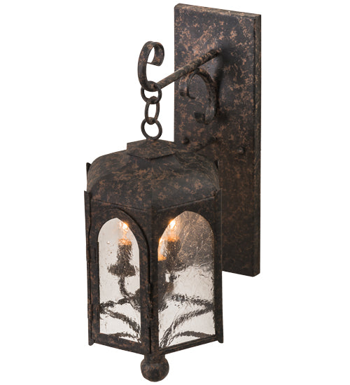 Meyda Lighting Jonquil 10" 3-Light Coffee Bean Wall Sconce With Clear Seeded Shade Glass
