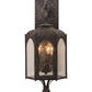 Meyda Lighting Jonquil 10" 3-Light Coffee Bean Wall Sconce With Clear Seeded Shade Glass