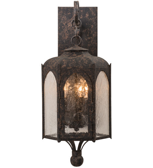 Meyda Lighting Jonquil 10" 3-Light Coffee Bean Wall Sconce With Clear Seeded Shade Glass