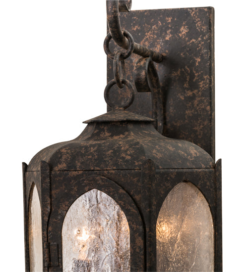 Meyda Lighting Jonquil 10" 3-Light Coffee Bean Wall Sconce With Clear Seeded Shade Glass