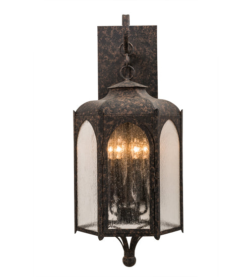 Meyda Lighting Jonquil 15" 6-Light Coffee Bean Wall Sconce With Clear Seeded Shade Glass