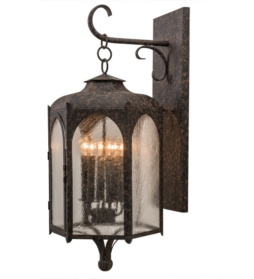 Meyda Lighting Jonquil 15" 6-Light Coffee Bean Wall Sconce With Clear Seeded Shade Glass