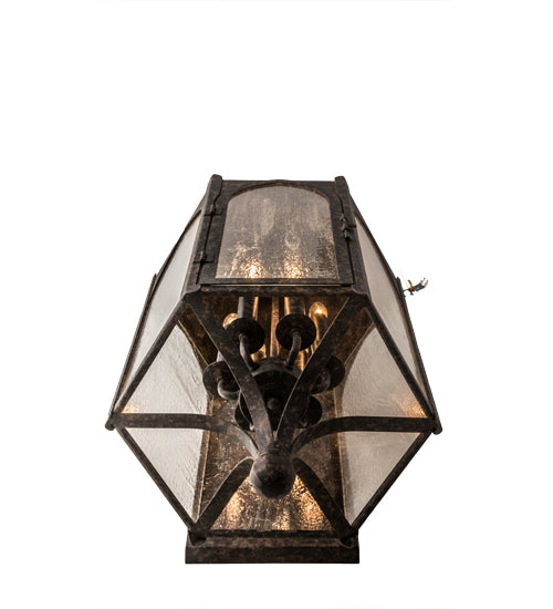 Meyda Lighting Jonquil 15" 6-Light Coffee Bean Wall Sconce With Clear Seeded Shade Glass