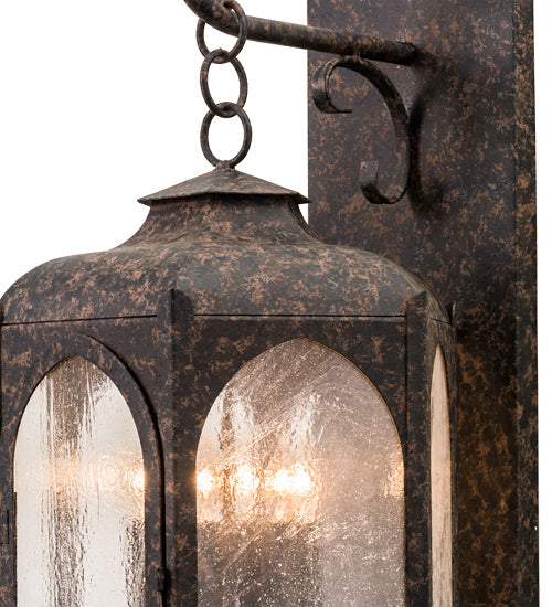 Meyda Lighting Jonquil 15" 6-Light Coffee Bean Wall Sconce With Clear Seeded Shade Glass