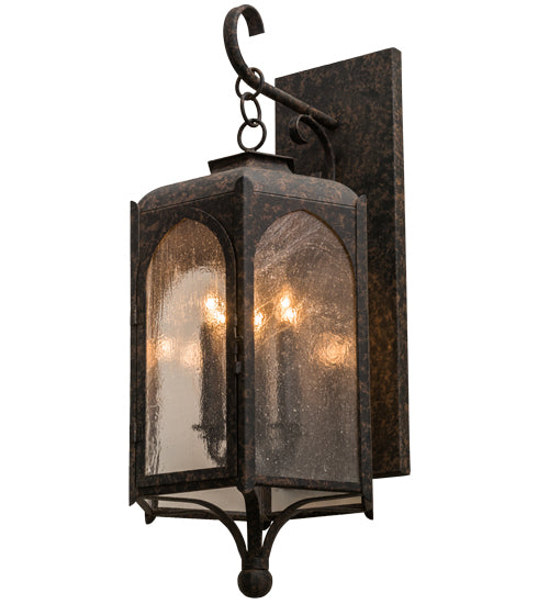Meyda Lighting Jonquil 15" 6-Light Coffee Bean Wall Sconce With Clear Seeded Shade Glass