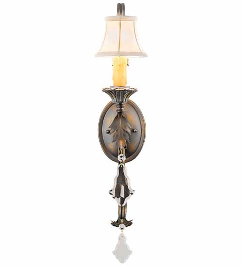 Meyda Lighting Josephine 12" French Bronze Wall Sconce With Cream Textrene Shade
