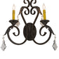 Meyda Lighting Josephine 19" 2-Light Antique Iron Gate Wall Sconce With Amber Faux Candlelight
