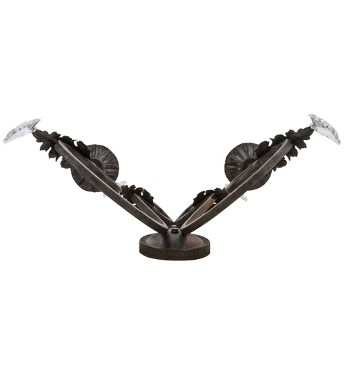 Meyda Lighting Josephine 19" 2-Light Antique Iron Gate Wall Sconce With Amber Faux Candlelight
