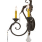 Meyda Lighting Josephine 19" 2-Light Antique Iron Gate Wall Sconce With Amber Faux Candlelight