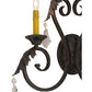 Meyda Lighting Josephine 19" 2-Light Antique Iron Gate Wall Sconce With Amber Faux Candlelight