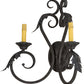 Meyda Lighting Josephine 19" 2-Light Antique Iron Gate Wall Sconce With Amber Faux Candlelight
