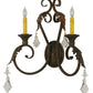 Meyda Lighting Josephine 19" 2-Light Autumn Leaf Wall Sconce With Ivory Faux Candlelight