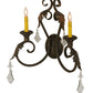 Meyda Lighting Josephine 19" 2-Light Autumn Leaf Wall Sconce With Ivory Faux Candlelight