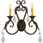 Meyda Lighting Josephine 19" 2-Light Autumn Leaf Wall Sconce With Ivory Faux Candlelight