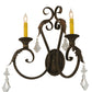 Meyda Lighting Josephine 19" 2-Light Autumn Leaf Wall Sconce With Ivory Faux Candlelight