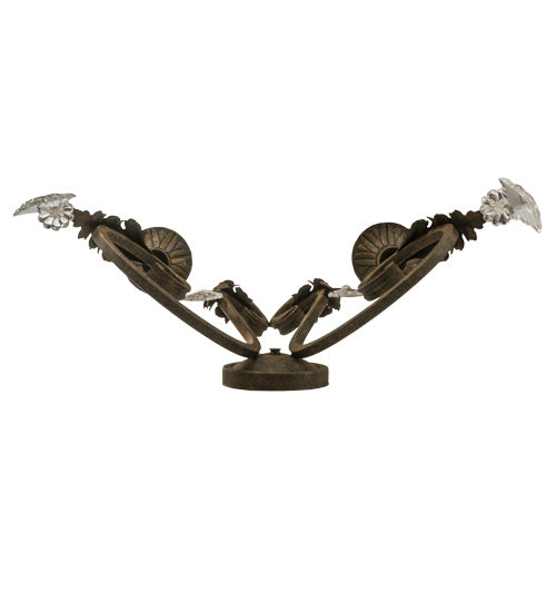 Meyda Lighting Josephine 19" 2-Light Autumn Leaf Wall Sconce With Ivory Faux Candlelight