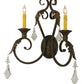 Meyda Lighting Josephine 19" 2-Light Autumn Leaf Wall Sconce With Ivory Faux Candlelight