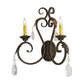 Meyda Lighting Josephine 20" 2-Light Cajun Spice Wall Sconce With Amber Faux Candlelight