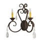 Meyda Lighting Josephine 20" 2-Light Cajun Spice Wall Sconce With Amber Faux Candlelight