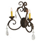 Meyda Lighting Josephine 20" 2-Light Cajun Spice Wall Sconce With Amber Faux Candlelight