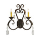 Meyda Lighting Josephine 20" 2-Light Cajun Spice Wall Sconce With Amber Faux Candlelight