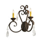 Meyda Lighting Josephine 20" 2-Light Cajun Spice Wall Sconce With Amber Faux Candlelight