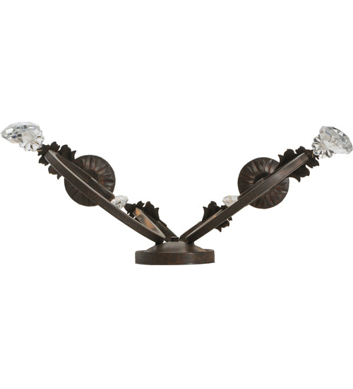 Meyda Lighting Josephine 20" 2-Light Cajun Spice Wall Sconce With Amber Faux Candlelight