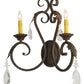 Meyda Lighting Josephine 20" 2-Light Cajun Spice Wall Sconce With Ivory Faux Candlelight