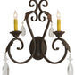 Meyda Lighting Josephine 20" 2-Light Cajun Spice Wall Sconce With Ivory Faux Candlelight