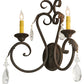 Meyda Lighting Josephine 20" 2-Light Cajun Spice Wall Sconce With Ivory Faux Candlelight