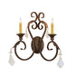 Meyda Lighting Josephine 20" 2-Light Cortez Gold Wall Sconce With Ivory Faux Candlelight