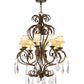 Meyda Lighting Josephine 30" 8-Light Gilded Tobacco Chandelier With Beige Textrene Shade