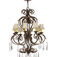 Meyda Lighting Josephine 30" 8-Light Gilded Tobacco Chandelier With Beige Textrene Shade