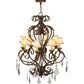 Meyda Lighting Josephine 30" 8-Light Gilded Tobacco Chandelier With Beige Textrene Shade
