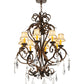 Meyda Lighting Josephine 30" 8-Light Gilded Tobacco Chandelier With Beige Textrene Shade