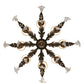 Meyda Lighting Josephine 30" 8-Light Gilded Tobacco Chandelier With Beige Textrene Shade