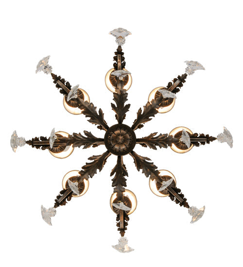 Meyda Lighting Josephine 30" 8-Light Gilded Tobacco Chandelier With Beige Textrene Shade