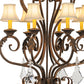 Meyda Lighting Josephine 30" 8-Light Gilded Tobacco Chandelier With Beige Textrene Shade