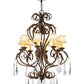 Meyda Lighting Josephine 30" 8-Light Gilded Tobacco Chandelier With Beige Textrene Shade