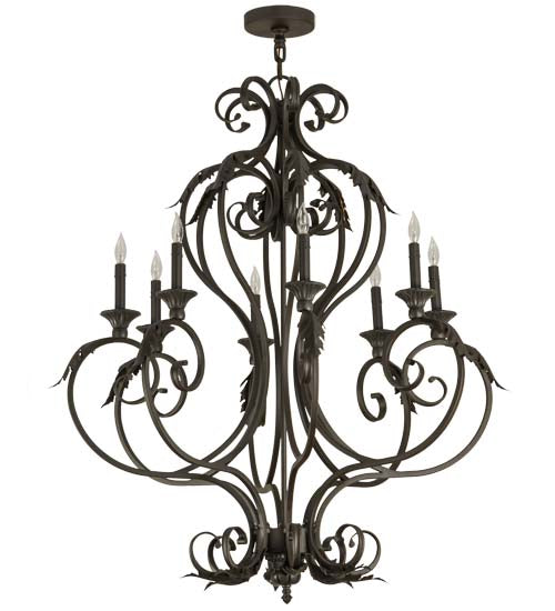Meyda Lighting Josephine 36" 8-Light Oil Rubbed Bronze Chandelier With Faux Candlelight