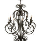 Meyda Lighting Josephine 36" 8-Light Oil Rubbed Bronze Chandelier With Faux Candlelight