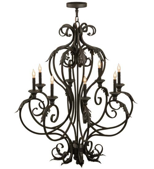 Meyda Lighting Josephine 36" 8-Light Oil Rubbed Bronze Chandelier With Faux Candlelight