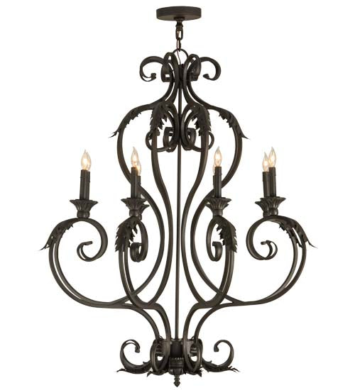 Meyda Lighting Josephine 36" 8-Light Oil Rubbed Bronze Chandelier With Faux Candlelight