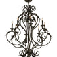 Meyda Lighting Josephine 36" 8-Light Oil Rubbed Bronze Chandelier With Faux Candlelight